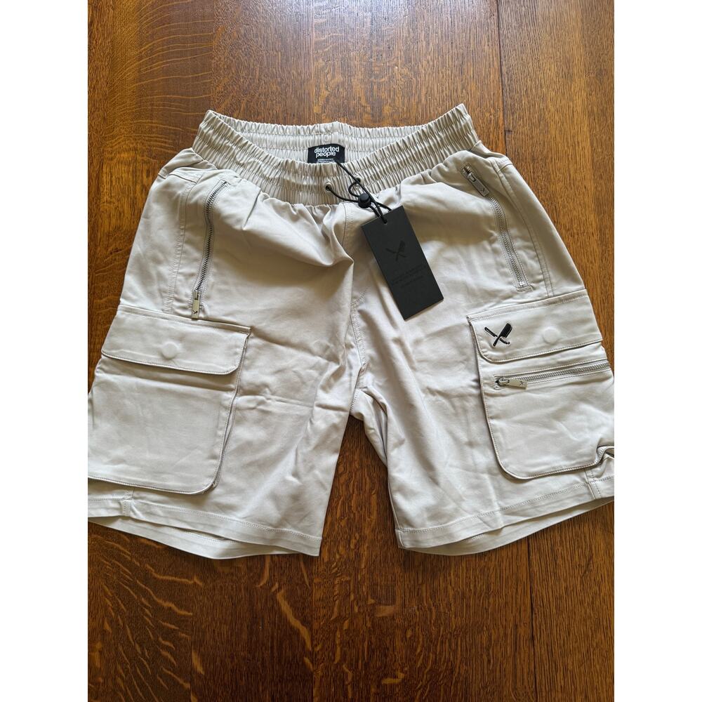 DISTORTED PEOPLE Cargo Shorts Beige SMALL/MEDIUM